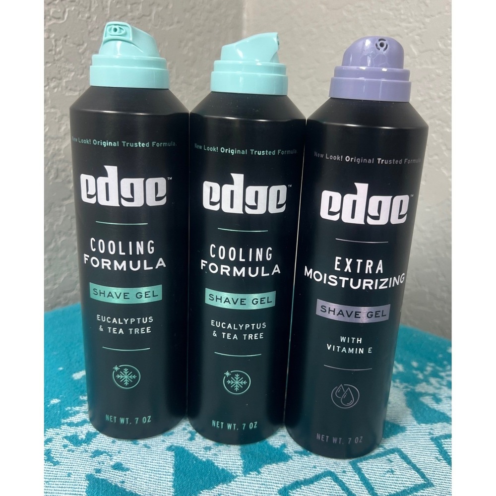 Edge Shave Gel Cooling Eucalyptus Tea Tree & Extra Moisturizing Vitamin E 3 Pack